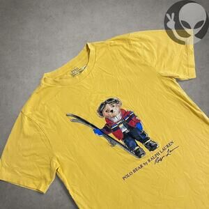Polo Ralph Lauren shirt adult small yellow graphic tee bear